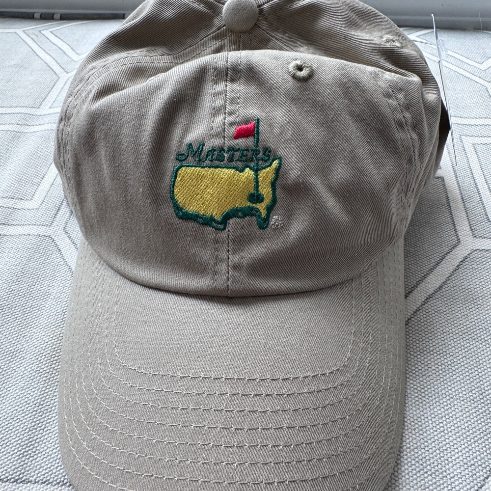Masters Tan Cap with Embroidered Logo